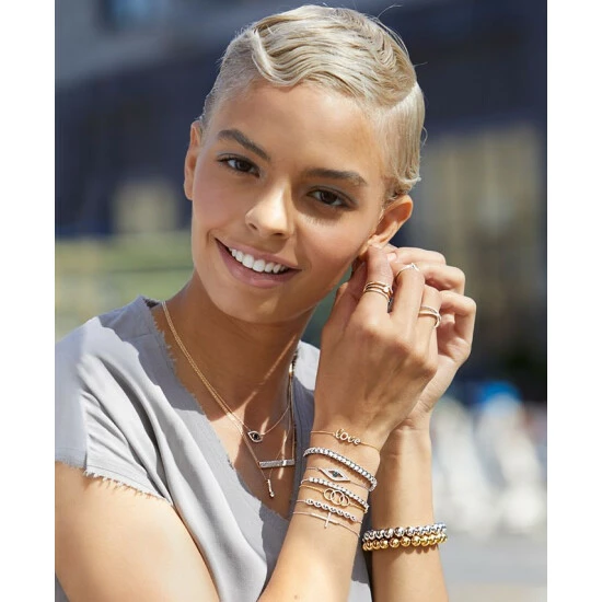 Buy ๐ Wrapped Diamond Triple Ring Bolo Bracelet (1/10 Ct. T.w.) In 14k Gold, Created For Macy's Yellow Gold ๐ฏ - Image 4