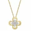New 😀 Wrapped Diamond Cluster Flower (1/10 Ct. T.w.) Pendant Necklace In 14k Gold, 16 + 2 Extender, Created For Macy's 14k Yellow Gold 🤩
