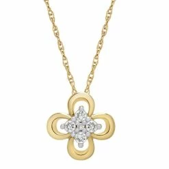 New 😀 Wrapped Diamond Cluster Flower (1/10 Ct. T.w.) Pendant Necklace In 14k Gold, 16 + 2 Extender, Created For Macy's 14k Yellow Gold 🤩