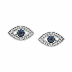Brand new 🛒 Wrapped Diamond Evil Eye Stud Earrings (1/8 Ct. T.w.) In 14k White Gold, Created For Macy's 👏
