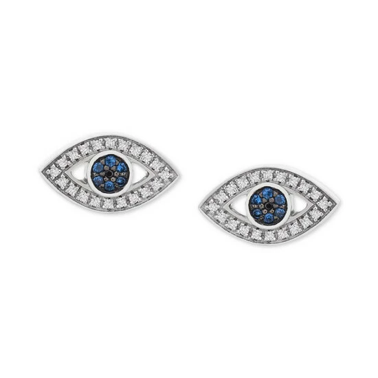 Brand new ๐ Wrapped Diamond Evil Eye Stud Earrings (1/8 Ct. T.w.) In 14k White Gold, Created For Macy's ๐