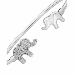 Buy 🧨 Wrapped Diamond Elephant Cuff Bangle Bracelet (1/4 Ct. T.w.) In Sterling Silver Or 14k Gold-Plated Sterling Silver, Created For Macy's ✨
