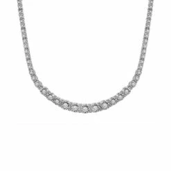 Wholesale 😉 Wrapped In Love Diamond Graduated 17 Collar Necklace (1 Ct. T.w.) In Sterling Silver, Created For Macy's ⌛