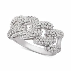 Best deal 🎁 Wrapped In Love Diamond Link Detail Statement Ring (1 Ct. T.w.) In Sterling Silver, Created For Macy's 😉