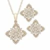 New 🔔 Wrapped In Love 2-Pc. Set Diamond Flower Cluster 20 Pendant Necklace And Matching Stud Earrings (1 Ct. T.w.) In 14k Gold, 14k White Gold Or 14k Rose Gold Created For Macy's Yellow Gold 😀