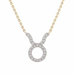 Flash Sale 🤩 Wrapped Diamond Zodiac Pendant Necklace (1/10 Ct. T.w.) In 14K Yellow Gold Or 14K White Gold Leo Yellow Gold 🎁