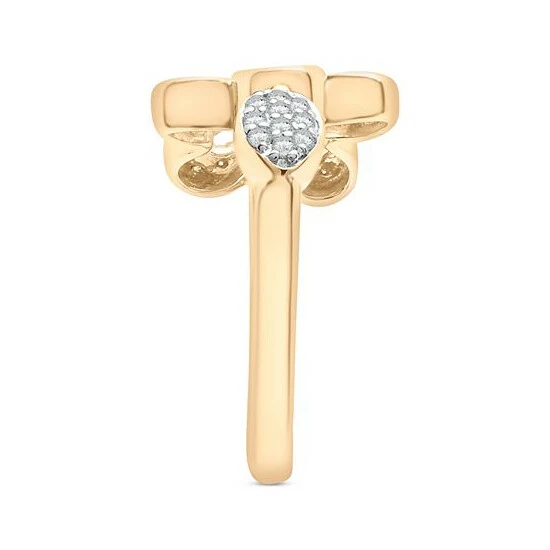 Discount 🛒 Wrapped Diamond Flower Cuff Ring (1/6 Ct. T.w.) In 14k Gold, Created For Macy's Yellow Gold 🎉 - Image 3