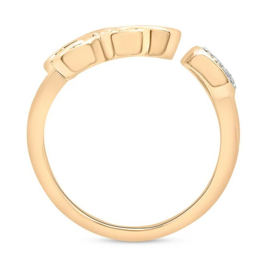 Discount 🛒 Wrapped Diamond Flower Cuff Ring (1/6 Ct. T.w.) In 14k Gold, Created For Macy's Yellow Gold 🎉 - Image 4