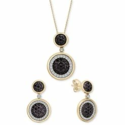 New ❤️ Wrapped In Love Black Diamond & White Diamond Circle Cluster Jewelry Collection In 14k Gold, Created For Macy's 😍