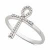 Top 10 🎁 Wrapped Diamond Ankh Cross Ring (1/10 Ct. T.w.) In 14k White Gold, Created For Macy's 🎉