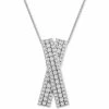 Best reviews of ✔️ Wrapped In Love Diamond Multi-Row Crossover 20 Pendant Necklace (1 Ct. T.w.) In Sterling Silver, Created For Macy's 🤩