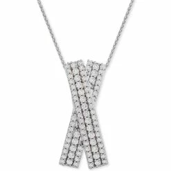 Best reviews of ✔️ Wrapped In Love Diamond Multi-Row Crossover 20 Pendant Necklace (1 Ct. T.w.) In Sterling Silver, Created For Macy's 🤩