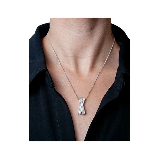 Best reviews of ✔️ Wrapped In Love Diamond Multi-Row Crossover 20 Pendant Necklace (1 Ct. T.w.) In Sterling Silver, Created For Macy's 🤩 - Image 2