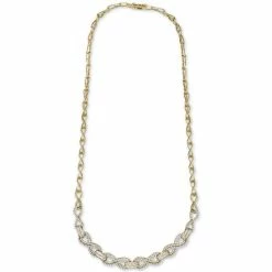 Hot Sale 🧨 Wrapped In Love Diamond Infinity Link 17 Statement Necklace (2 Ct. T.w.) In 14k Gold-Plated Sterling Silver, Created For Macy's Yellow Gold 🧨
