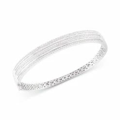 Hot Sale ❤️ Wrapped Diamond Bangle Bracelet (2 Ct. T.w.) In 10k White Gold 😀