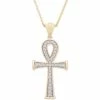 Top 10 ❤️ Wrapped Diamond Ankh Cross 20 Pendant Necklace (1/4 Ct. T.w.) In 14k Gold, Created For Macy's Yellow Gold 🎉