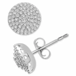 Cheap ❤️ Wrapped In Love Diamond Circle Stud Earrings (1/2 Ct. T.w.) In 14k White Gold, Created For Macy's 🥰
