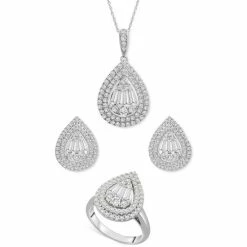 Top 10 😀 Wrapped In Love Double Halo Pear Cluster Jewelry Collection In 14k White Gold, Created For Macy's 🎁