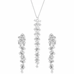 Discount ❤️ Wrapped In Love Diamond Scatter Necklace & Drop Earrings Collection In 14k White Gold, Created For Macy's ✔️