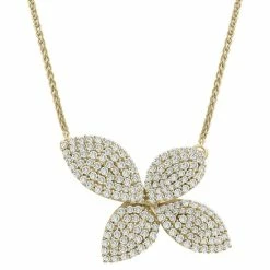 Coupon 💯 Wrapped In Love Diamond Flower Pendant Necklace (1 Ct. T.w.) In 14k Gold, Created For Macy's Yellow Gold 🎁