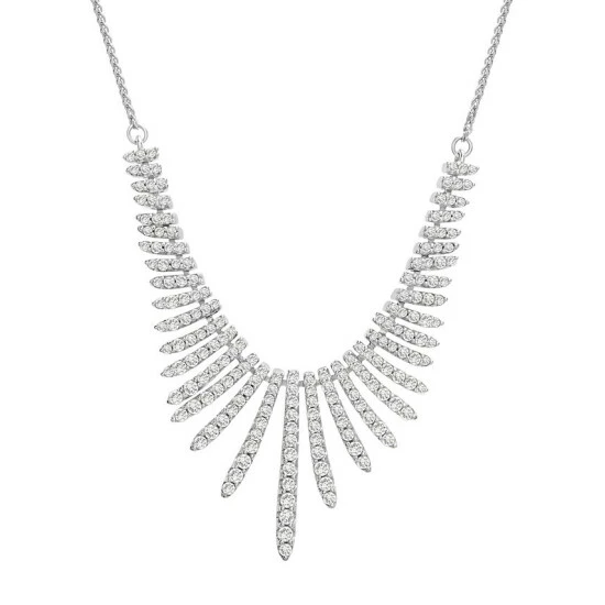 Brand new ๐ฏ Wrapped In Love Diamond Graduated Statement Necklace (1-1/2 Ct. T.w.) In 14k White Gold, 16 + 2 Extender, Created For Macy's ๐ฏ