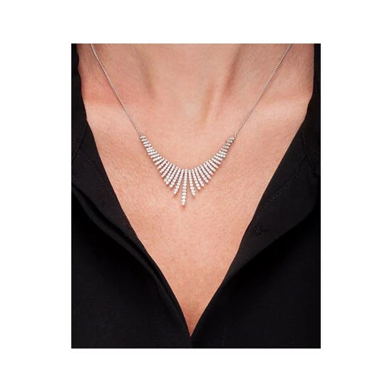 Brand new ๐ฏ Wrapped In Love Diamond Graduated Statement Necklace (1-1/2 Ct. T.w.) In 14k White Gold, 16 + 2 Extender, Created For Macy's ๐ฏ - Image 2