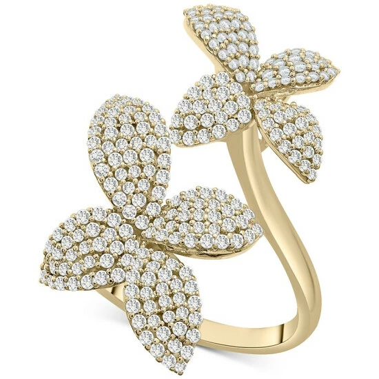 Flash Sale ๐ Wrapped In Love Diamond Cluster Flower Bypass Ring (1 Ct. T.w.) In 14k Gold, Created For Macy's Yellow Gold ๐