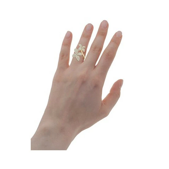 Flash Sale ๐ Wrapped In Love Diamond Cluster Flower Bypass Ring (1 Ct. T.w.) In 14k Gold, Created For Macy's Yellow Gold ๐ - Image 2