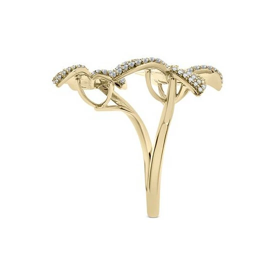 Flash Sale ๐ Wrapped In Love Diamond Cluster Flower Bypass Ring (1 Ct. T.w.) In 14k Gold, Created For Macy's Yellow Gold ๐ - Image 3