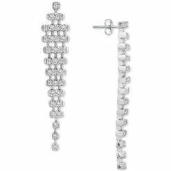 Cheap ✔️ Wrapped In Love Diamond Mesh Drop Earrings (1 Ct. T.w.) In 14k White Gold, Created For Macy's 🌟