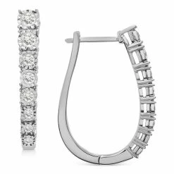 Outlet 🤩 Wrapped In Love Diamond Graduated Oval Hoop Earrings (1 Ct. T.w.) In Sterling Silver, Created For Macy's ⌛