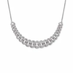 Budget 😍 Wrapped In Love Diamond Link Detail 18 Pendant Necklace (1 Ct. T.w.) In Sterling Silver, Created For Macy's 😉