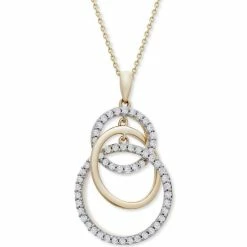 Buy 🔔 Wrapped In Love Diamond Interlocking Circle 20 Pendant Necklace (1/2 Ct. T.w.) In 14k Gold, Created For Macy's 14k Yellow Gold 👏
