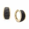 Wholesale ⌛ Wrapped In Love Black Diamond Bead Edge Small Hoop Earrings (1 Ct. T.w.) In 14k Gold, Created For Macy's Yellow Gold 🎉