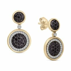Budget 🥰 Wrapped In Love Black Diamond (1/2 Ct. T.w.) & White Diamond (1/4 Ct. T.w.) Circle Drop Earrings In 14k Gold, Created For Macy's Yellow Gold 🔔