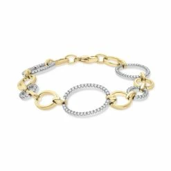Deals 🌟 Wrapped In Love Diamond Oval Link Bracelet (1 Ct. T.w.) In 14k Gold-Plated Sterling Silver, Created For Macy's ✔️