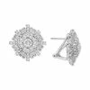 Coupon 👍 Wrapped In Love Diamond Round & Baguette Cluster Stud Earrings (2 Ct. T.w.) In 14k White Gold, Created For Macy's 🛒