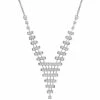 Hot Sale 🧨 Wrapped In Love Diamond V Statement Necklace (1 Ct. T.w.) In 14k White Gold, 16 + 2 Extender, Created For Macy's ✔️