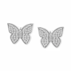 Coupon ❤️ Wrapped In Love Diamond Butterfly Stud Earrings (1/2 Ct. T.w.) In 14k White Gold, Created For Macy's ⌛