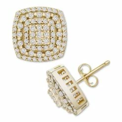 Outlet 💯 Wrapped In Love Diamond Cushion Cluster Stud Earrings (1 Ct. T.w.) In 14k Gold, Created For Macy's 14k Yellow Gold ⌛