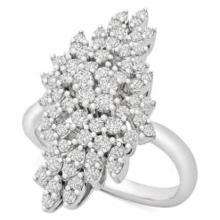 Budget 🧨 Wrapped In Love Diamond Cluster Statement Ring (1 Ct. T.w.) In 14k White Gold, Created For Macy's 👍