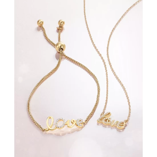 Budget ❤️ Wrapped Diamond Scripted Love 17 Pendant Necklace (1/10 Ct. T.w.) In 14k Gold, Created For Macy's Yellow Gold ⌛ - Image 4